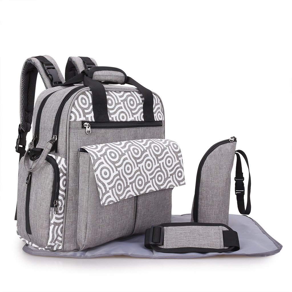 Waterproof Diaper Bag Grey Backpack RBUCB531-7